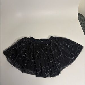 Huxbaby Black Mesh Cat Print Tulle Skirt | Size 5